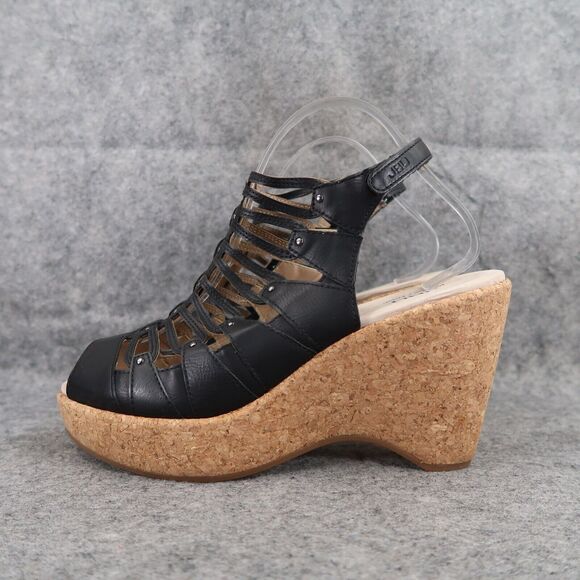 Jambu Shoes Womens 9 Sandals Wedge Platform Fashion Caged Peep Toe Cushioned JBU - Picture 4 of 14